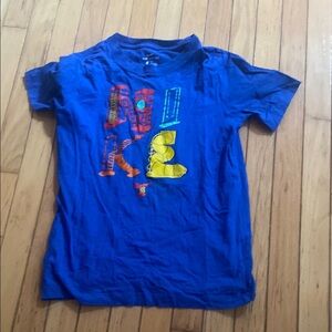 Nike Kids Blue Tee with Colorful Graphic